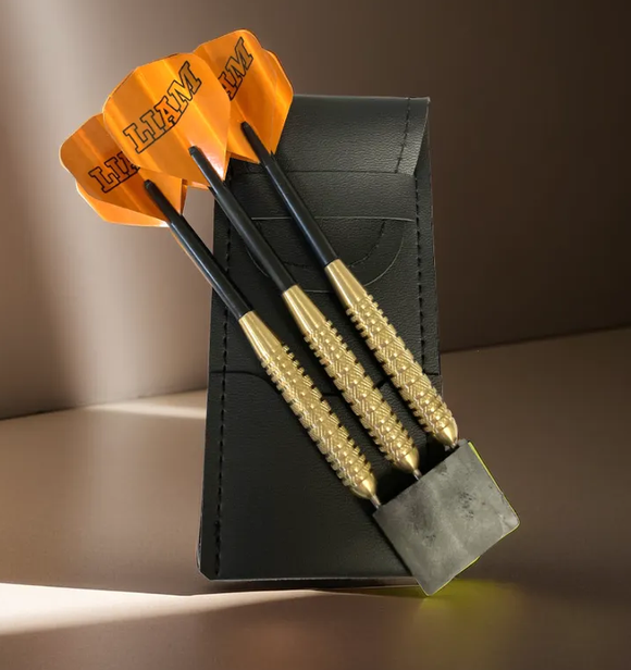 Bargain Darts Gift Set - Gold Text Flights